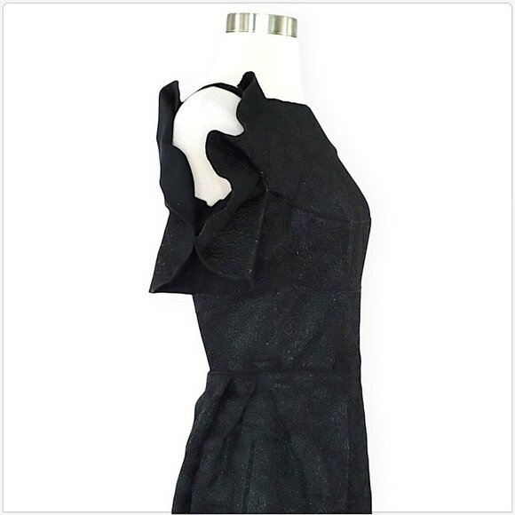 Roland Mouret Diana Dress Black Shimmer Brocade Evening Cocktail $3565 New NWT 6 - Picture 6 of 8